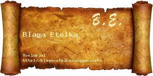Blaga Etelka névjegykártya